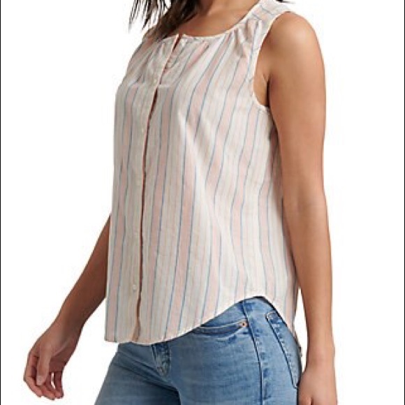 Lucky Brand NWT Pastel Stripe Sleeveless Shirt - Picture 2 of 8